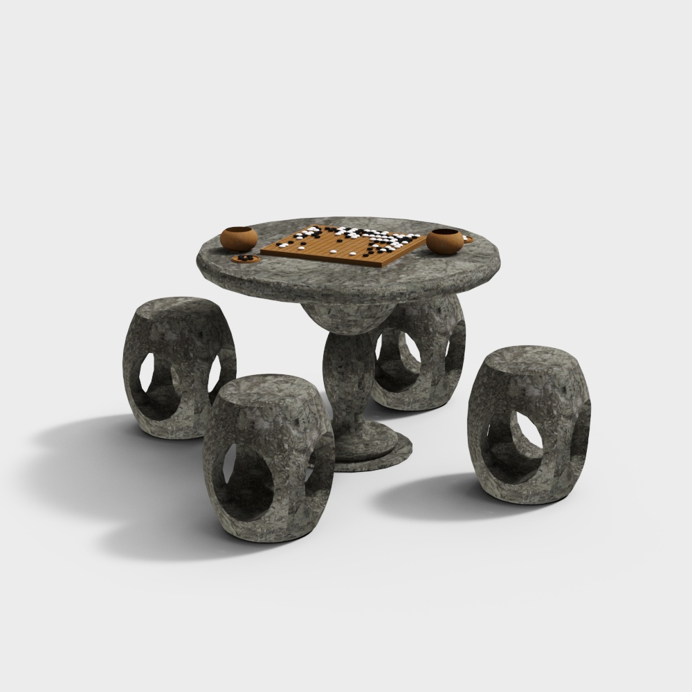 Garden retro stone chair table
