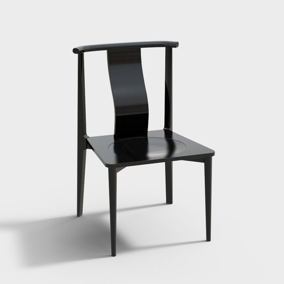 Stylish Black Chair 3D Model for Modern Spaces