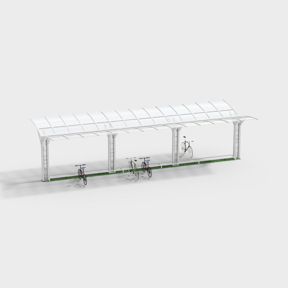 Park greening bicycle parking shed
