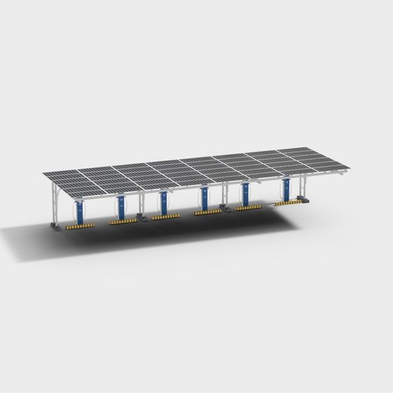 Futuristic Solar Charging Station 3D model
