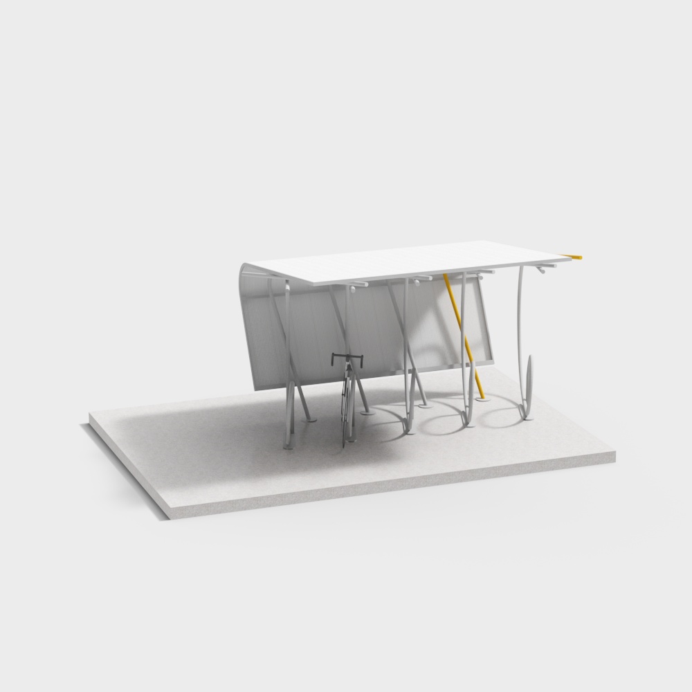 Square outdoor multi-seat bicycle shed