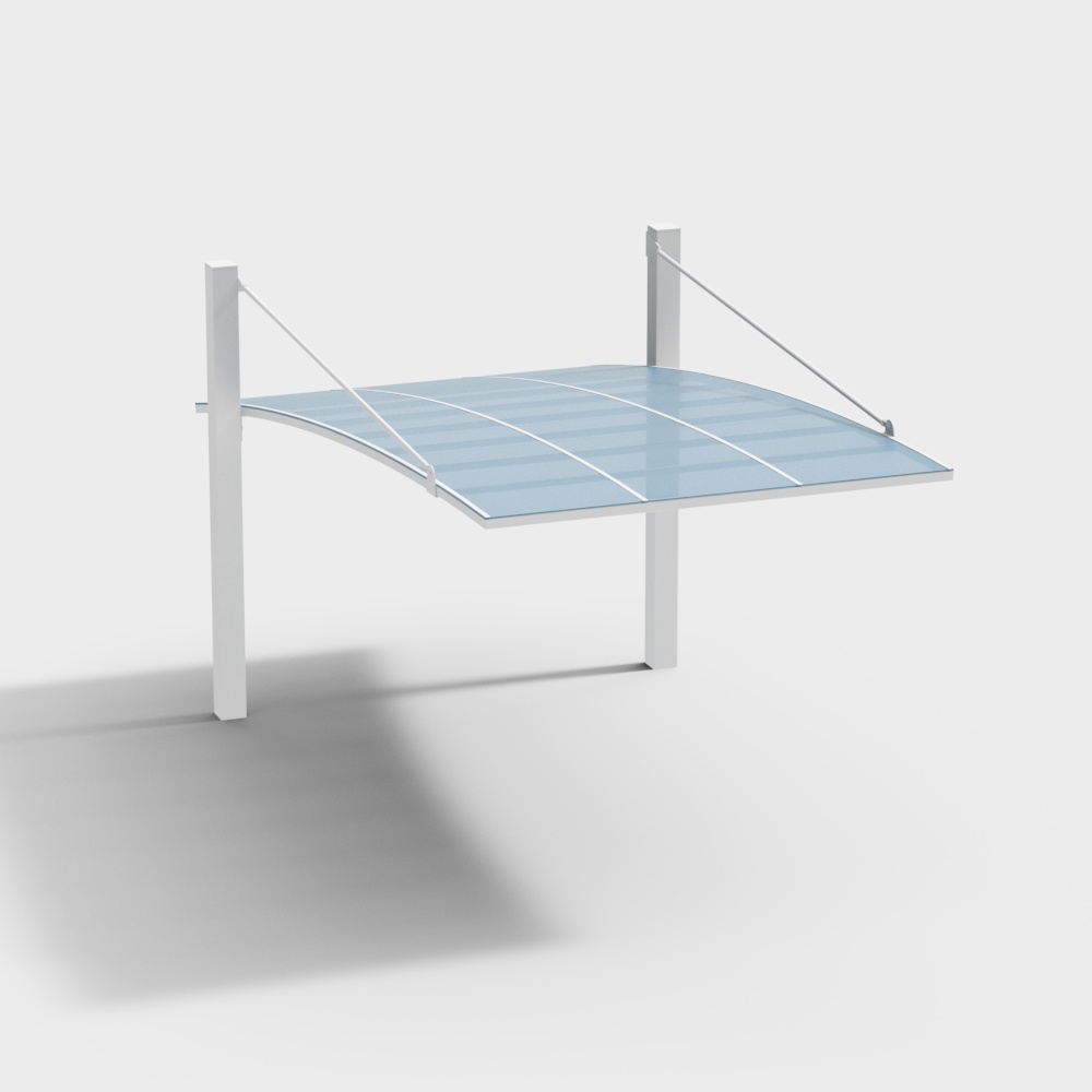 Simple glass roof carport for shopping malls