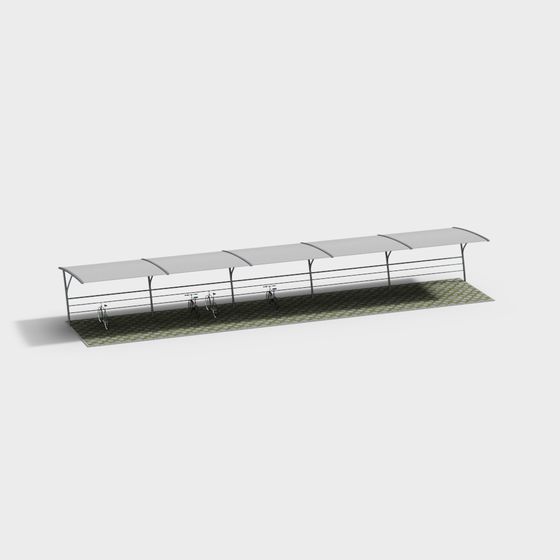 Stylish Bicycle Parking Shed 3D Model