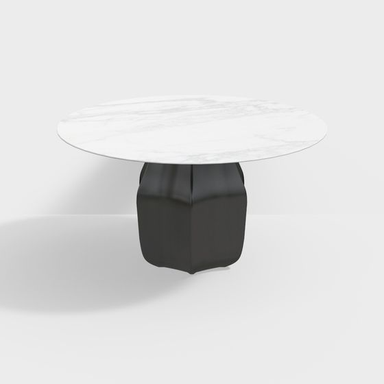 Geometric Marble Dining Table 3D model