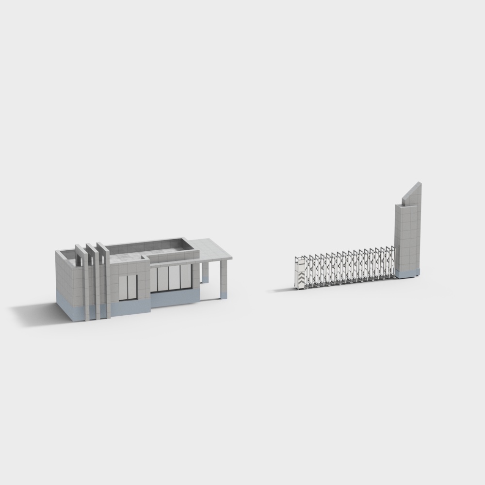 City Gate Low-Poly 3D Model