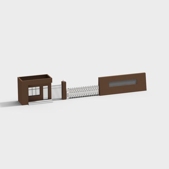Elegant Minimalist Residential Gate 3D model