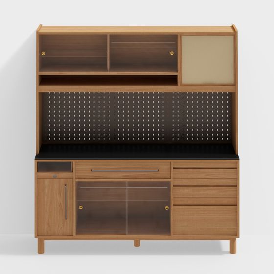 Mid-Century Hutch 3D model