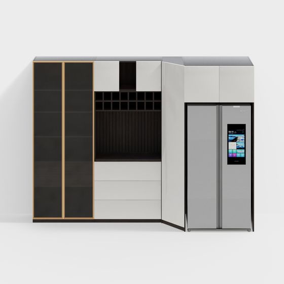 Smart Storage Cabinet 3D Model with Low Poly Design