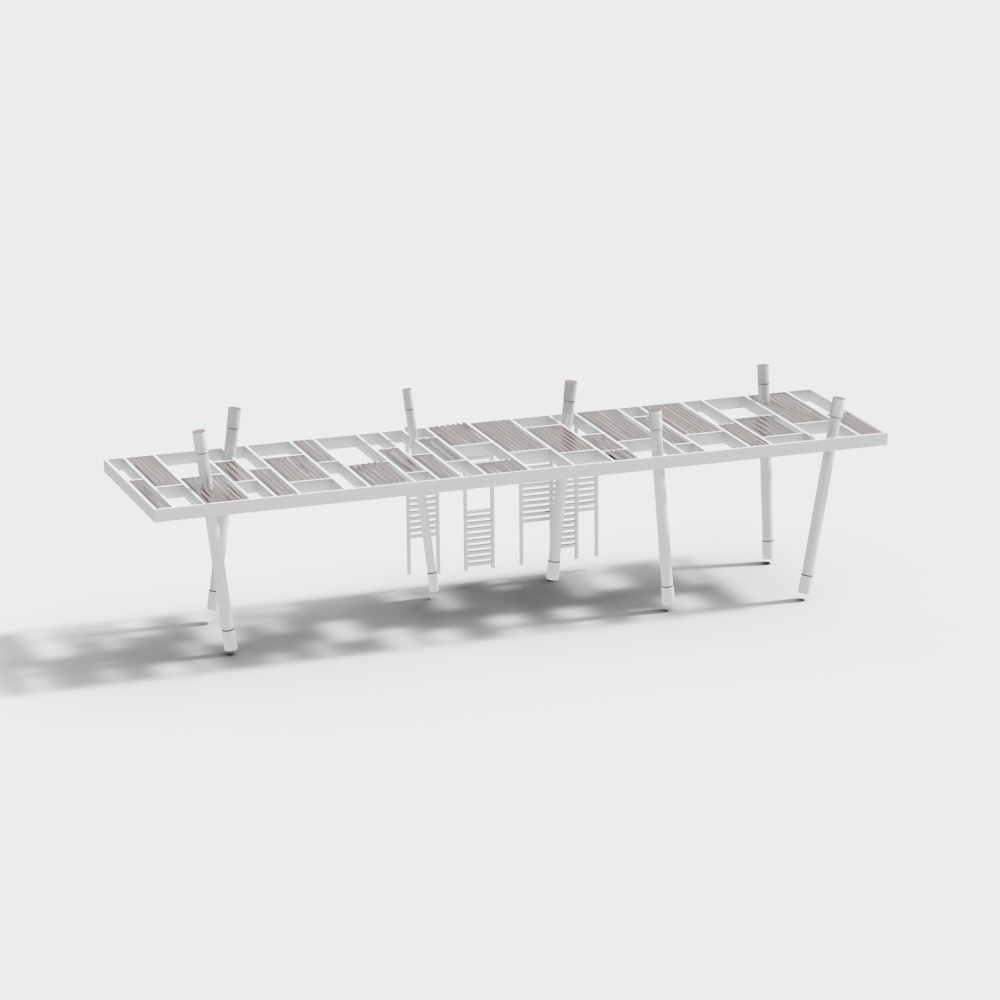 Urban Bench 3D model for Public Spaces