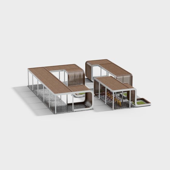 Urban Bicycle Parking Shelter 3D model