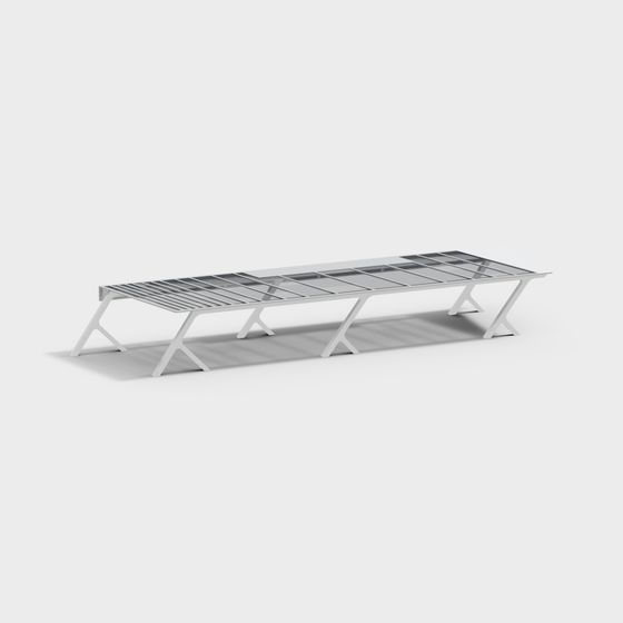 Urban Bench 3D model - Modern Minimalist Design