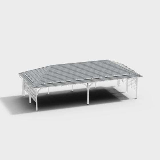 Modern Double Carport 3D model