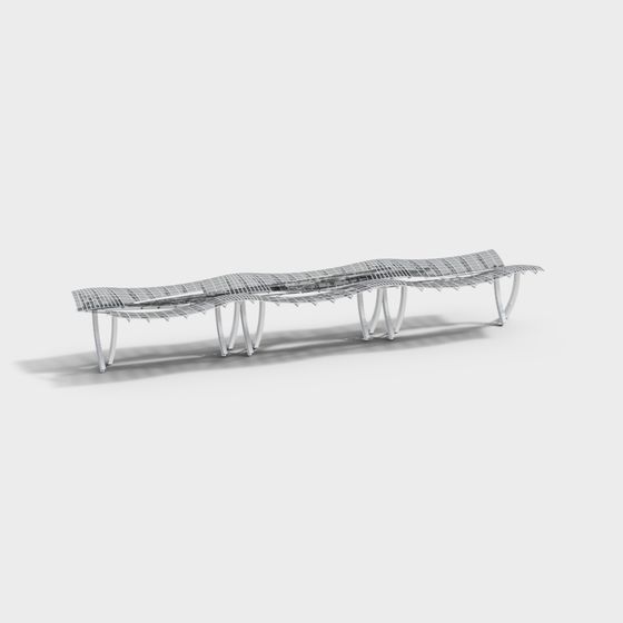 Sleek Low-Polygon Bench 3D model