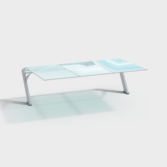 Transparent Glass Table 3D model