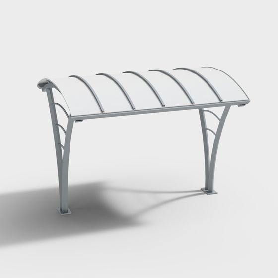 Elegant Curved Sunshade Canopy 3D model