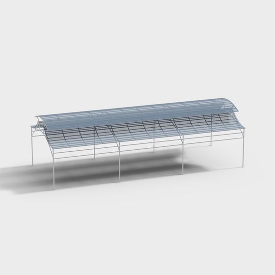 Futuristic Curved Greenhouse 3D model