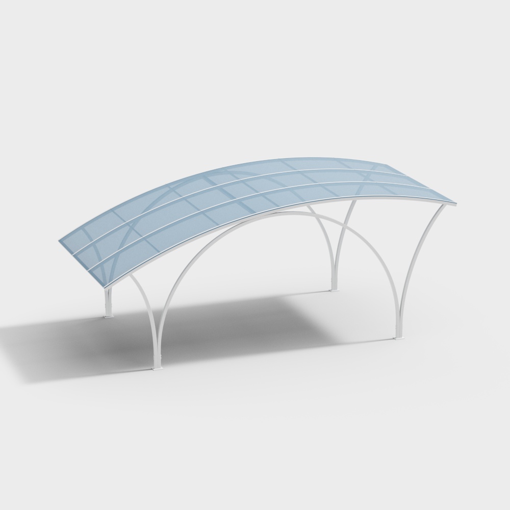 Shopping mall curved glass roof carport