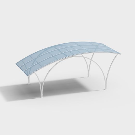 Unique Curved Low-Polygon 3D Model for Modern Architecture