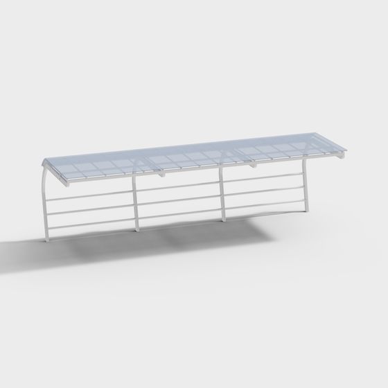 Urban Walkway Low-Poly 3D Model