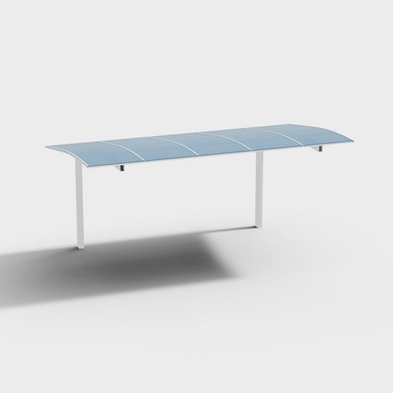 Elegant Curved Conference Table 3D model