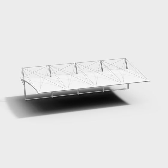 Futuristic Bridge Low Polygon 3D Model