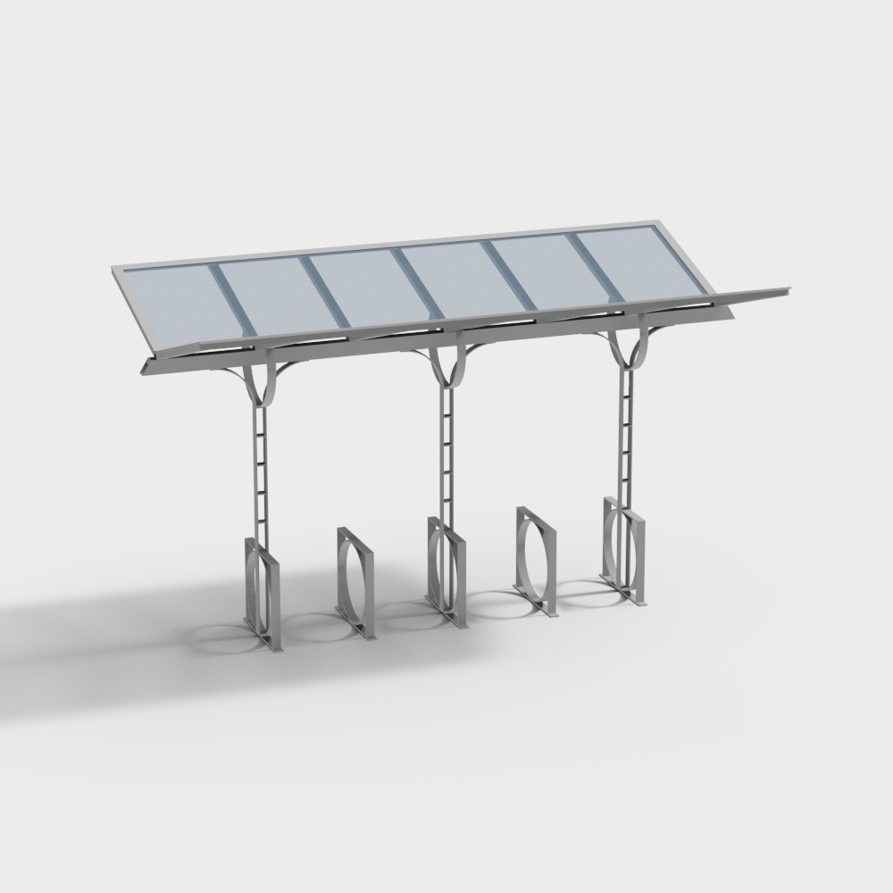 Blue glass roof bicycle shed