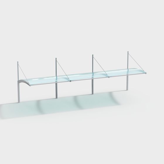 Suspended Glass Bench 3D model