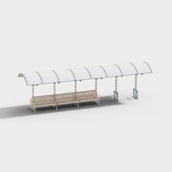 Modern Bus Stop 3D model