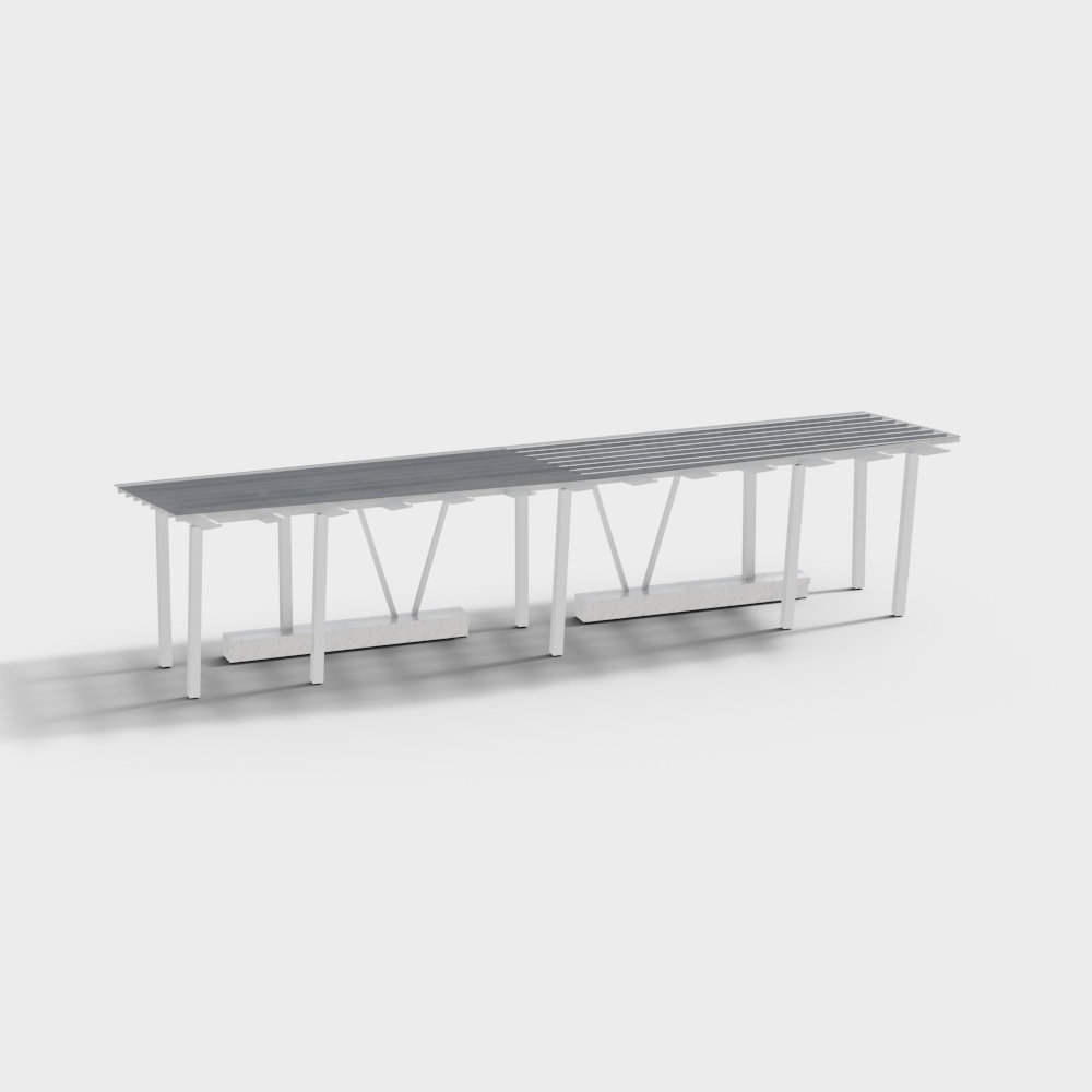 四角い芸術的形状ベンチ自転車小屋