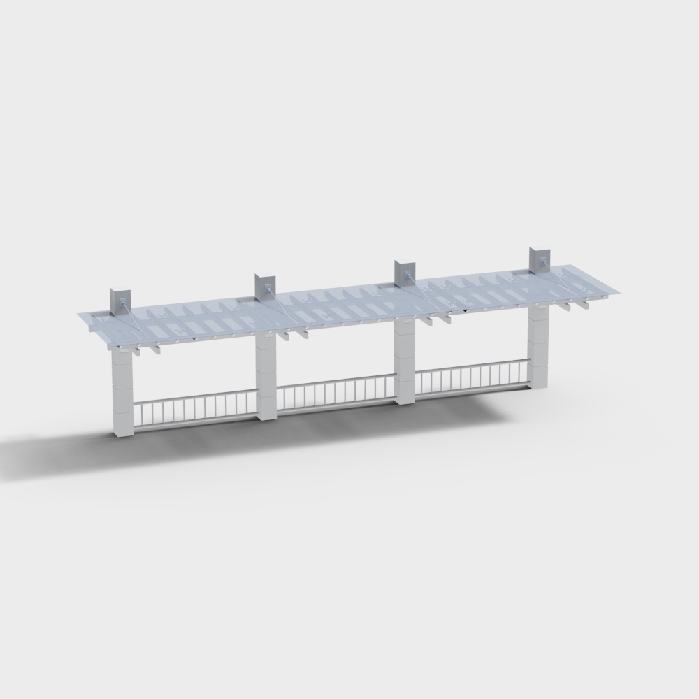 Tranquil Low-Polygon Bridge Pavilion 3D model