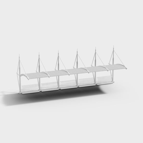 Futuristic Suspended Bridge 3D model