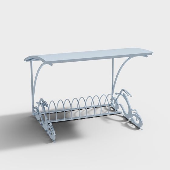 Elegant Low-Poly Bicycle Parking Rack 3D model
