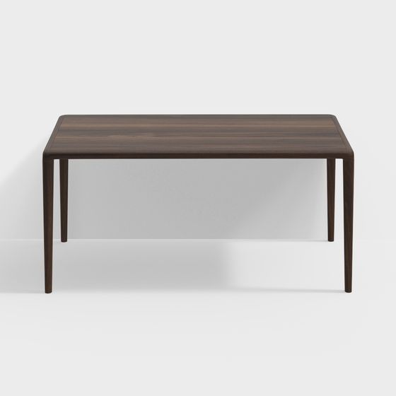 Lyon Modern Long Dining Table 3D Model in Brown