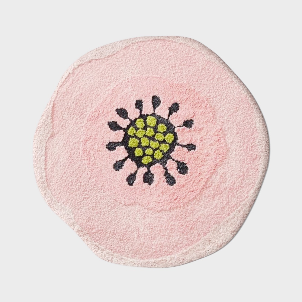 Creative Virus Pattern Carpet 3D Model – Artistic Pink Design