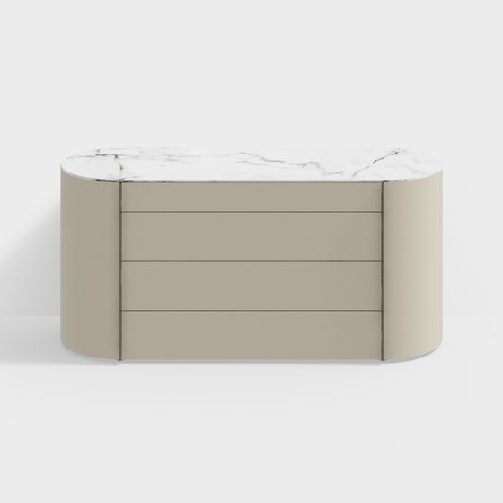Elegant Storage Cabinet 3D model in Modern Minimalist Style