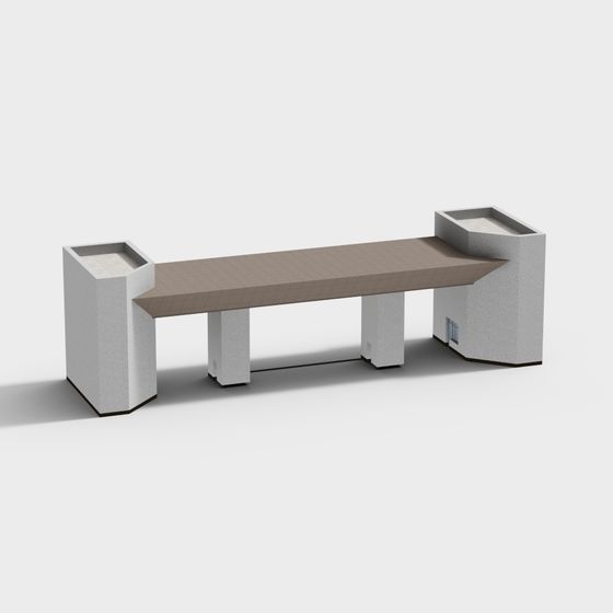 Stylish Urban Bench 3D model for Modern Spaces