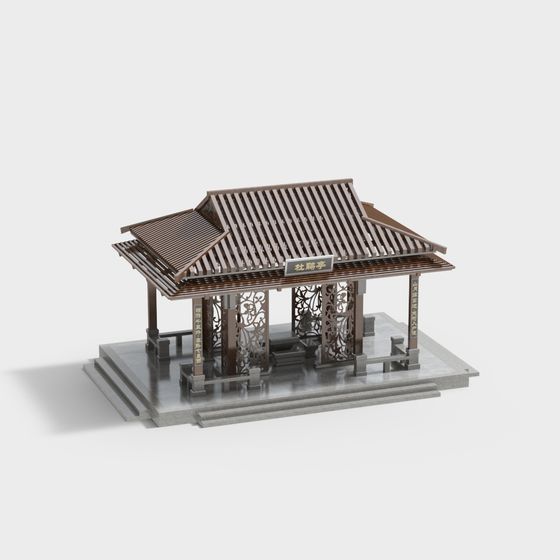 Oriental Aesthetic Pagoda 3D model