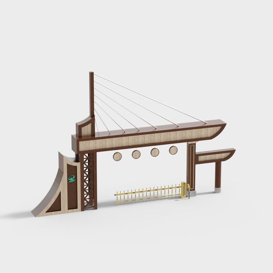 Charming Low-Polygon Architectural Porch 3D model