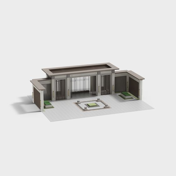 Elegant Low-Poly Architectural 3D model