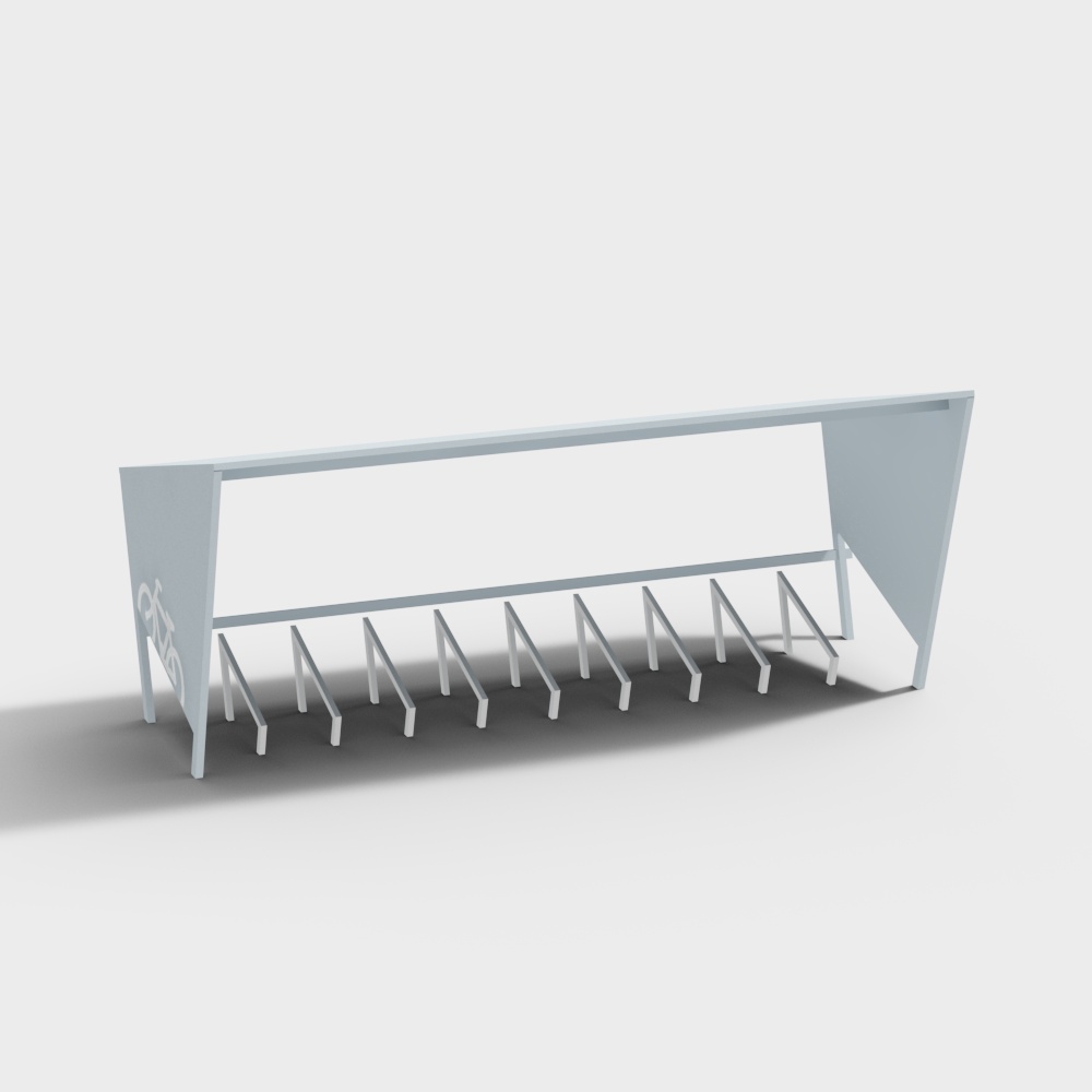Futuristic Minimalist Bicycle Rack 3D model