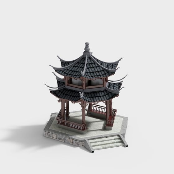 Ancient Style Pavilion 3D model for Creative Projects