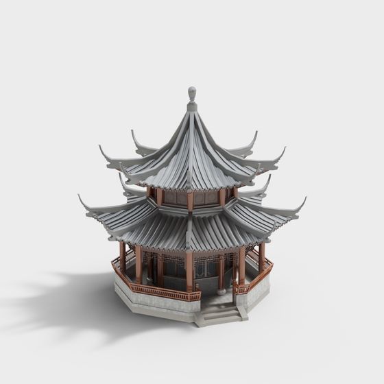 Elegant Chinese Pavilion 3D model for Creative Projects