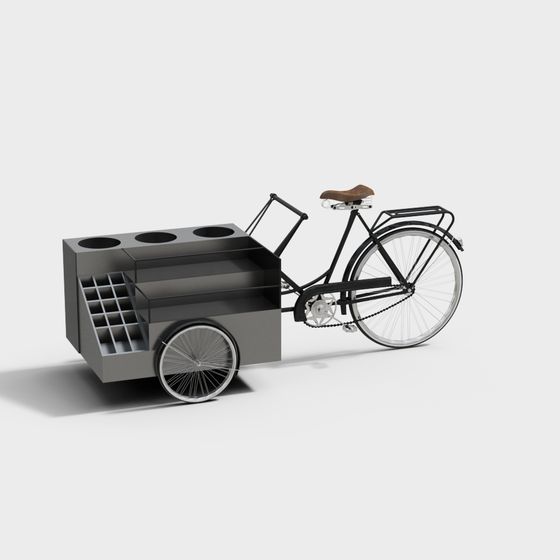 Urban Cargo Bike Trailer 3D model