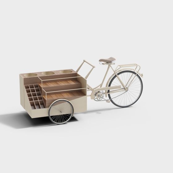 Low-Poly Bicycle Trailer 3D model