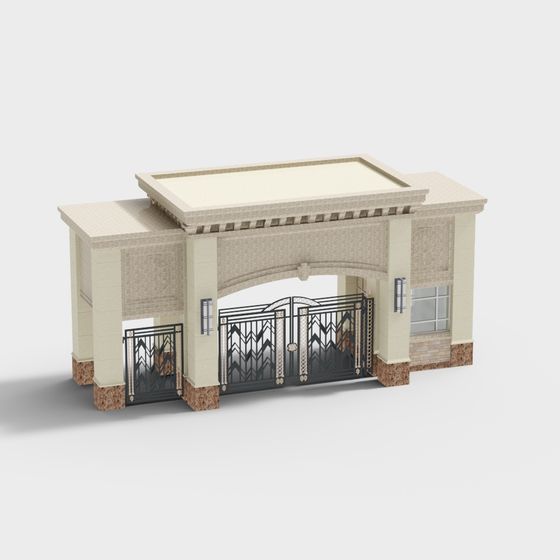 Elegant Entrance 3D model for Classic Modern Designs