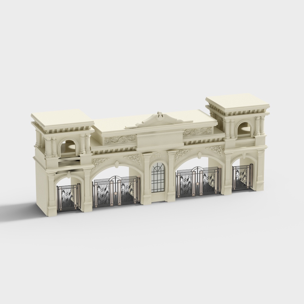 Classical Manor Gate 3D model