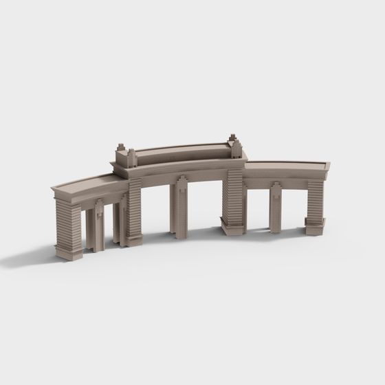 Historic Archway 3D model with Low-Poly Elegance