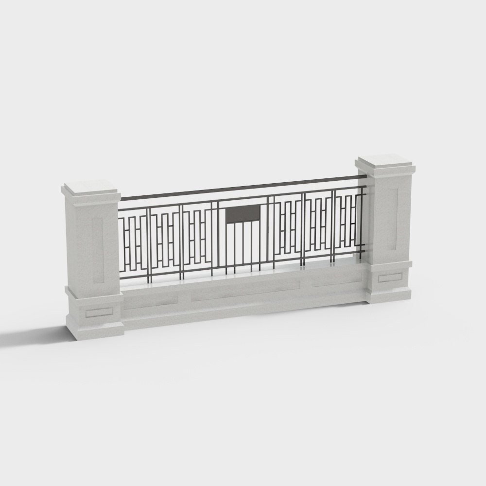 Urban Railing 3D Model for Modern Architecture