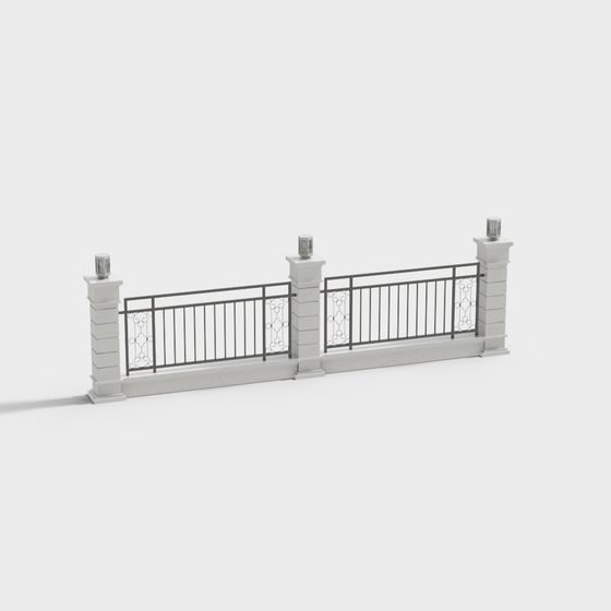 Stylish Urban Gate 3D model for Creative Projects