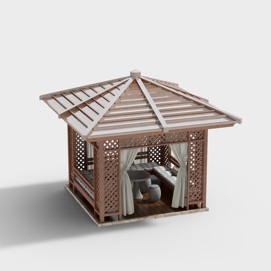Elegant Summer Gazebo 3D model